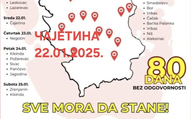 Protest podrške u sredu u Čajetini